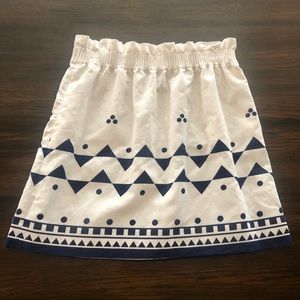 J Crew Printed Linen-Cotton Sidewalk Mini Skirt